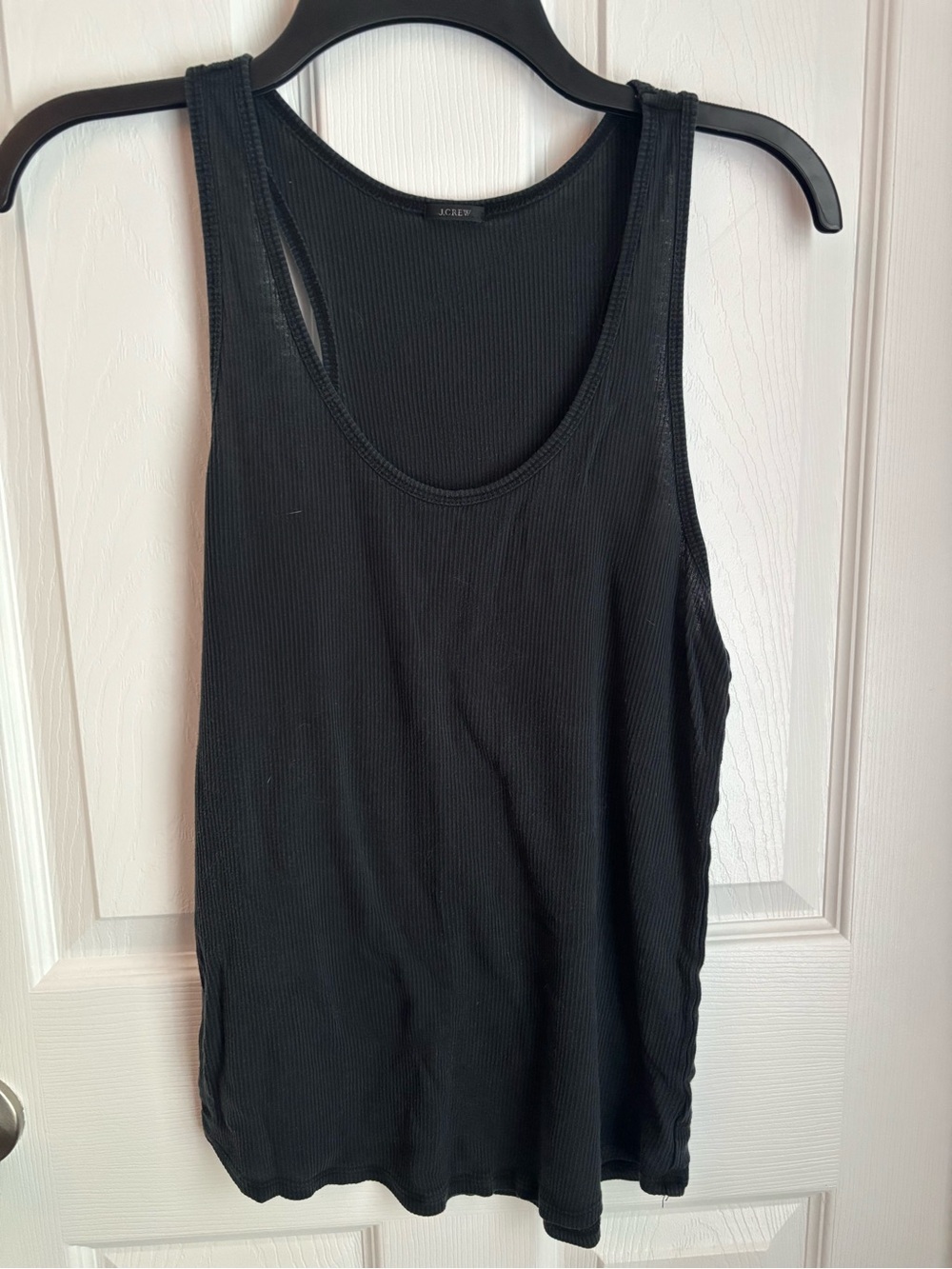 J.Crew Black Ribbed Lyocell Tank Top - See Photos